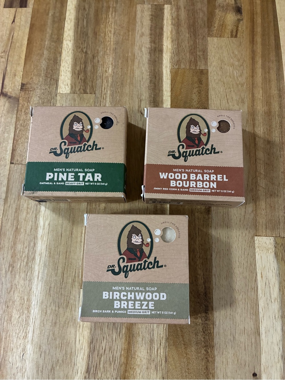 Dr. Squatch Men's Natural Oil Soap Lot of 3 Bars 5 Oz. Fresh Scented Bar Soap